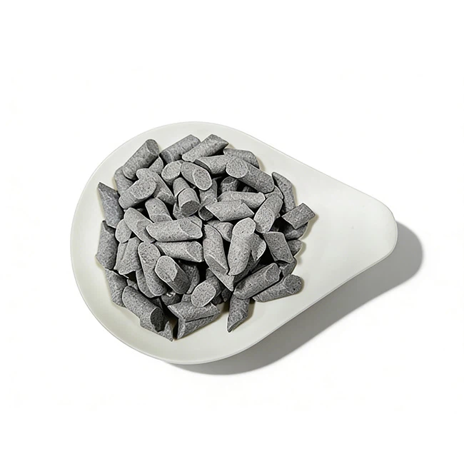 Hnedé tavené aluminové kužeľové brúsne médiá